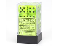Chessex /  Pacific Games 12PC 16MM D6 VORTEX BRIGHT GREEN