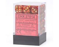 Chessex /  Pacific Games 36 12Mm D6 Dice Cube Scarlet/Gold Dice