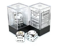 Chessex /  Pacific Games 16Mm D6 Silver Metallic Pair