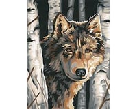 Dimensions Wolf among Birches Paint by Number (9"x12")