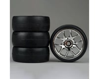 DuraTrax Slick 1/10 Touring Car Tire w/10-Spoke Wheel (Chrome) (4)