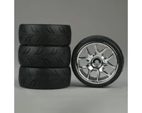 DuraTrax U-Groove 1/10 Touring Car Tire w/10-Spoke Wheel (Chrome) (4)
