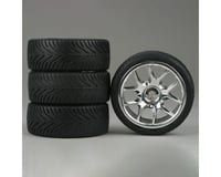 DuraTrax Radial 1/10 Touring Car Tire w/10-Spoke Wheel (Chrome) (4)