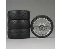DuraTrax U-Groove 1/10 Touring Car Tire w/16-Spoke Wheel (Chrome) (4)