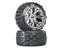 DuraTrax Pistol ST 2.8" Mounted 1/2" Offset C2 Tires, Chrome (2)