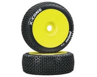DuraTrax X-Cons Pre-Mounted  1/8 Buggy Tire (Yellow) (2)