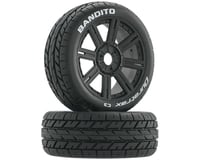 DuraTrax Bandito 1/8 Buggy Tire C3 Mounted Spoke Tires, Black (2)