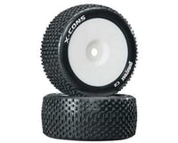 DuraTrax X-Cons 1/8 Mounted Truggy Tire (White) (2) (Zero Offset)