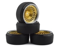 Firebrand RC Crownjewel XDR9 5° Pre-Mounted Slick Drift Tires (4) (Gold)