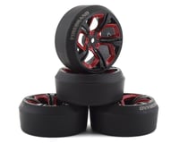 Firebrand RC Hydra XDR3 5° Pre-Mounted Slick Drift Tires (4) (Red/Black)