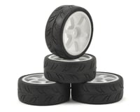 Gravity RC USGT Pre-Mounted GT Rubber Tires w/6 Spoke Wheel (White) (4)
