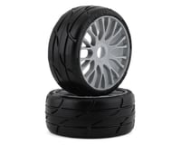 GRP Tires GT - TO3 Revo Belted Pre-Mounted 1/8 Buggy Tires (Silver) (2)