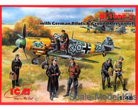 ICM 1/48 Bf-109F-2 W/Germanpilots+Grndpe