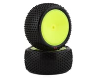 JConcepts Nessi 2.2" Pre-Mounted Rear Buggy Carpet Tires (Yellow) (2) (Pink)