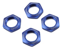 Kyosho 17mm 1/8 Serrated Wheel Nut (Blue) (4)