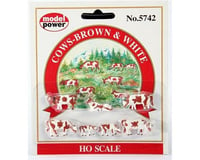 Model Power HO Cows & Calves (7) (Brown/White)