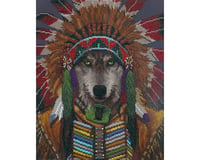Needle Art World WOLF SPIRIT CHIEF 17X21