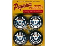 Pegasus Hobbies 1/24-1/25 Crossbars Chrome Rims w/Tires (4)