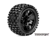 Roapex R/C Tracker 1/10 Stadium Truck Tire Black Wheel with 0 Offset