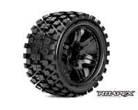 Roapex R/C Rhythm 1/10 Stadium Truck Tire Black Wheel with 1/2 Offset