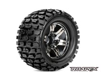 Roapex R/C Tracker 1/10 Monster Truck Tire Chrome Black Wheel