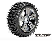Roapex R/C Rhythm 1/8 Buggy Tire Chrome Black Wheel with 17mm Hex