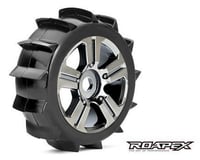 Roapex R/C Paddle 1/8 Buggy Tire Chrome Black Wheel with 17mm Hex