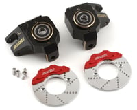 Samix SCX6 Brass Heavy Duty Steering Knuckle Set w/Brake Rotor (Black)