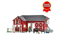 Schleich North America Large Red Barn With Animals Accessories