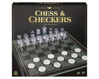 Spinmaster Toys Clear Chess/Checkers Set/Glass Gameboard