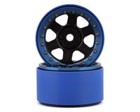SSD RC Challenger PL 2.2" Beadlock Crawler Wheels (Black/Blue) (2)