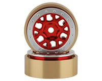 SSD RC 1.0” Boxer Aluminum/Brass Beadlock Wheels (Red) (2) (25g)