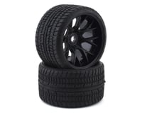 Sweep Road Crusher Belted Pre-Mounted Monster Truck Tires (Black) (2)