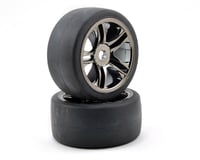 Traxxas Rear Tire & Wheel Set (2) (Black Chrome)