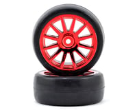 Traxxas LaTrax Pre-Mounted Slick Tires & 12-Spoke Wheels (Red Chrome) (2)