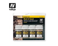 Vallejo Paints Mud N Sand Pigment Set 4 X 35Ml.