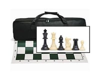 Wood Expressions 10-1120 Tournament Chess Set with Black Canvas Bag