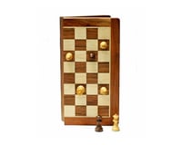 Wood Expressions Book Style Magnetic Wood Folding Chess Board Set (12")