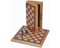 Wood Expressions Book Style Wood Folding Chess Board Set (12")