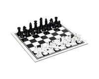 Wood Expressions Glass Black/Clear Board+Chessmen Set