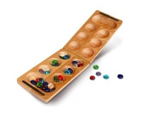 Wood Expressions WE Games 49-2008 Travel Solid Wood Folding Mancala Game (African Stone Game)