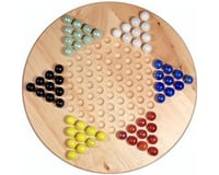 Wood Expressions WE Games 49-3011 Solid Wood 11.5" Chinese Checkers Set with Glass Marbles