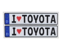 WRAP-UP NEXT REAL 3D E.U. License Plate (2) (I LOVE TOYOTA) (11x50mm)