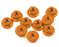 Yeah Racing 4mm Aluminum Serrated Lock Nut (10) (Orange)