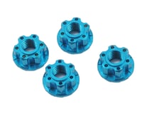 Yeah Racing 4mm Aluminum Serrated Wheel Lock Nut (4) (Blue)