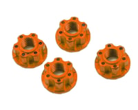 Yeah Racing 4mm Aluminum Serrated Wheel Lock Nut (4) (Orange)