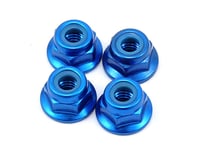 Yokomo 4mm Aluminum Flange Locknut (Blue) (4)