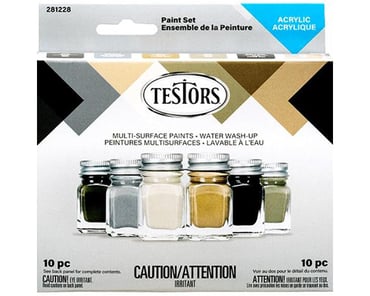 Testor Corp. Model Car 12 Pot Paint Set TES9185 Plastics Paint Enamels 