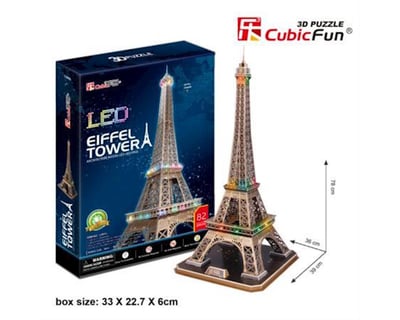 3D Puzzle 33 Pieces World's Great Architect Eiffel Tower CUBIC FUN 