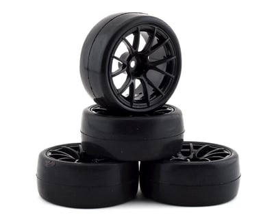 Black On Road 8 x 26mm 1/10 Touring Car Wheels Losi 10mm Hex 